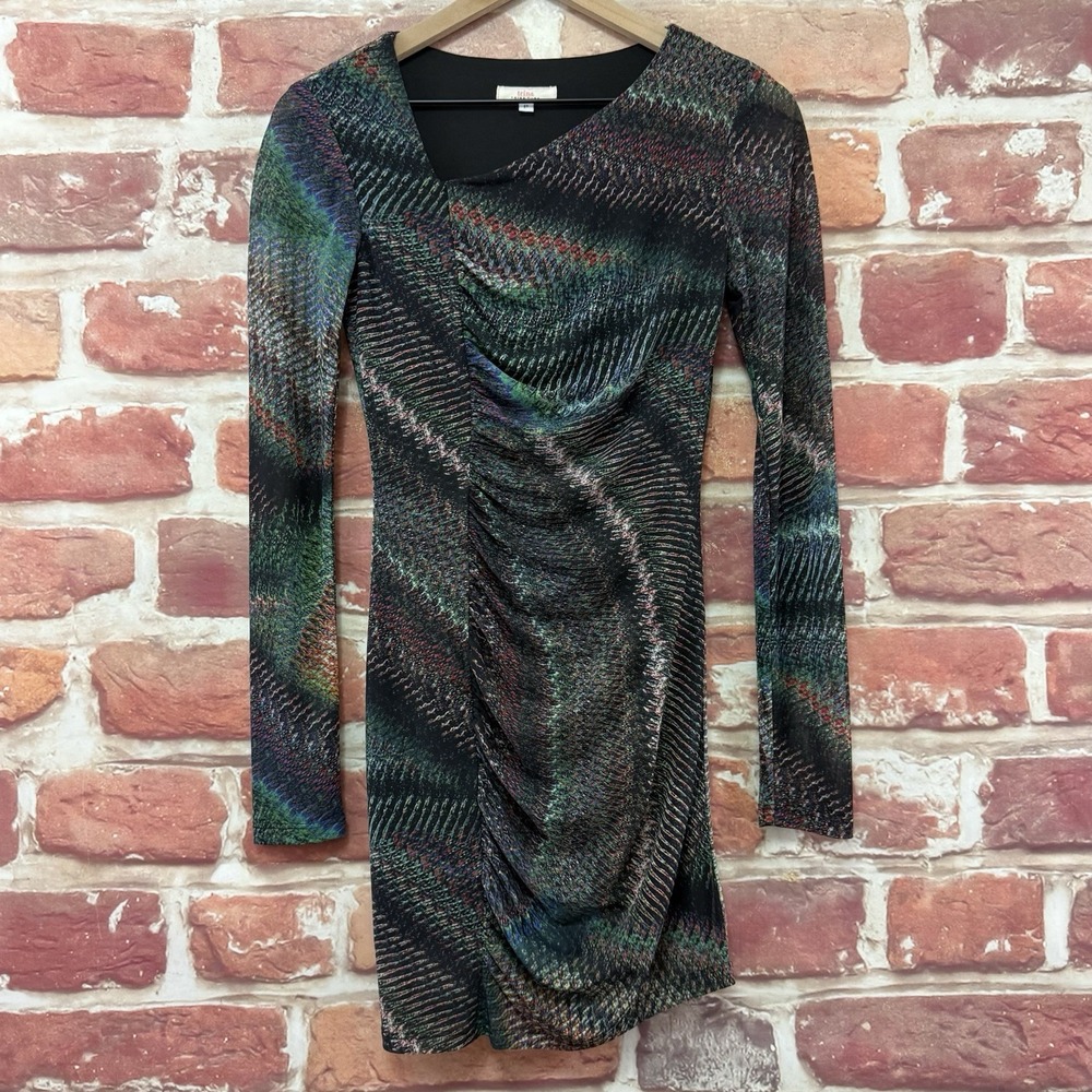 Trina Turk Dress Womens Size P Multicolor Striped Abstract Casual Career Wear